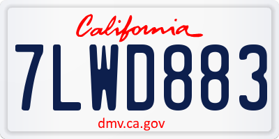 CA license plate 7LWD883