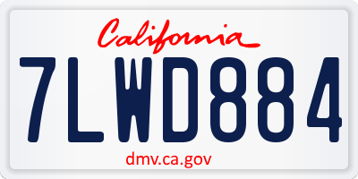 CA license plate 7LWD884