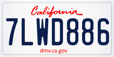 CA license plate 7LWD886