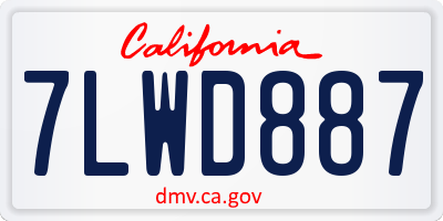 CA license plate 7LWD887