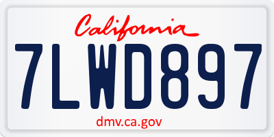 CA license plate 7LWD897