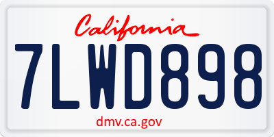 CA license plate 7LWD898