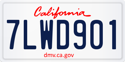 CA license plate 7LWD901