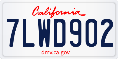 CA license plate 7LWD902