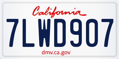 CA license plate 7LWD907