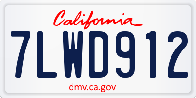 CA license plate 7LWD912
