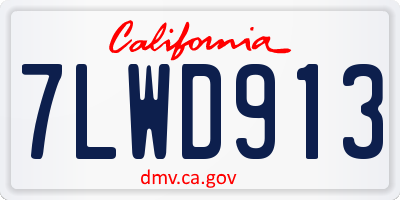 CA license plate 7LWD913