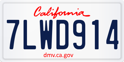 CA license plate 7LWD914