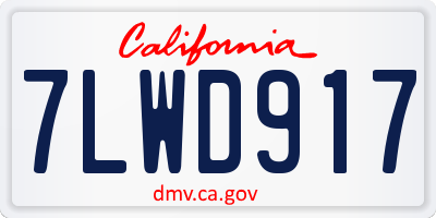 CA license plate 7LWD917