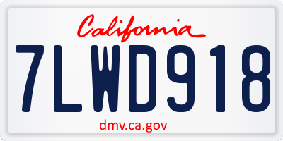 CA license plate 7LWD918