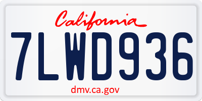 CA license plate 7LWD936