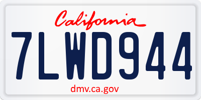 CA license plate 7LWD944