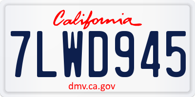 CA license plate 7LWD945