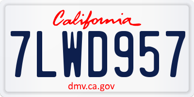 CA license plate 7LWD957