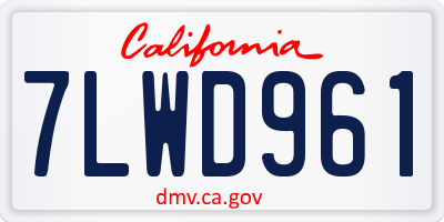 CA license plate 7LWD961