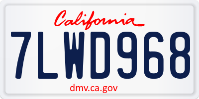CA license plate 7LWD968
