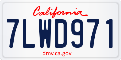 CA license plate 7LWD971