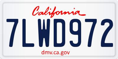 CA license plate 7LWD972
