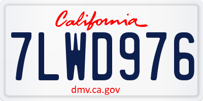CA license plate 7LWD976