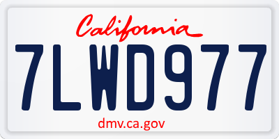 CA license plate 7LWD977