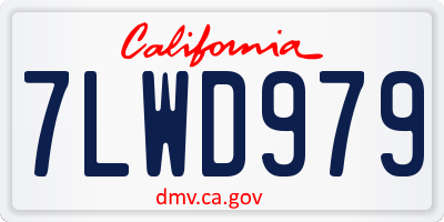CA license plate 7LWD979