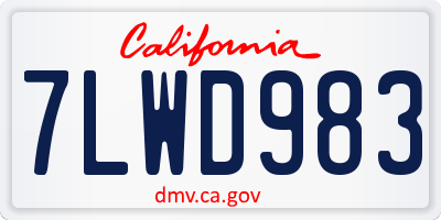 CA license plate 7LWD983
