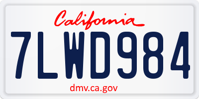 CA license plate 7LWD984