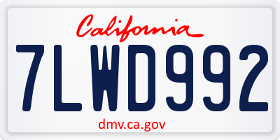 CA license plate 7LWD992