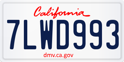 CA license plate 7LWD993