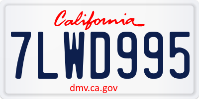 CA license plate 7LWD995