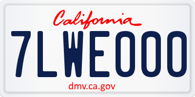 CA license plate 7LWE000