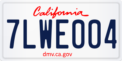 CA license plate 7LWE004
