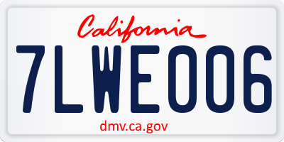 CA license plate 7LWE006