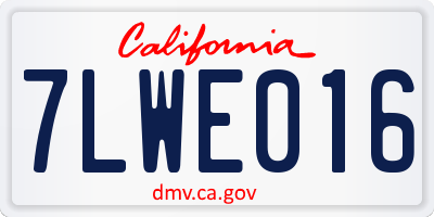 CA license plate 7LWE016