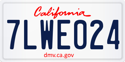 CA license plate 7LWE024
