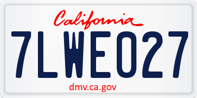 CA license plate 7LWE027