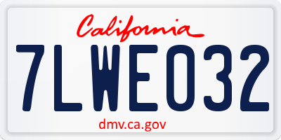 CA license plate 7LWE032