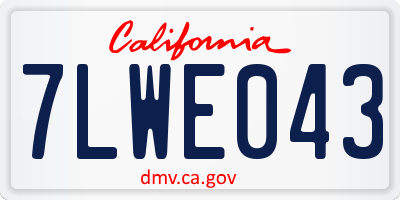 CA license plate 7LWE043