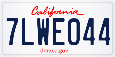 CA license plate 7LWE044
