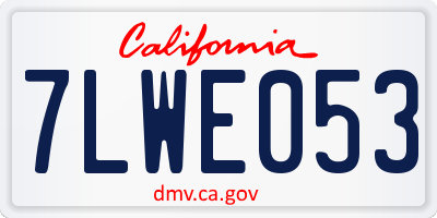 CA license plate 7LWE053