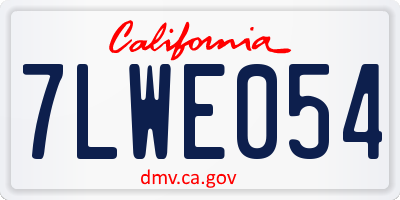 CA license plate 7LWE054