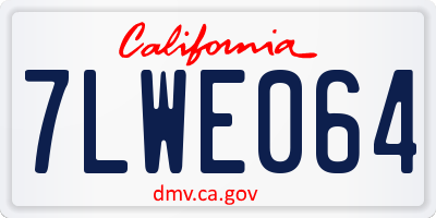 CA license plate 7LWE064