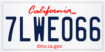 CA license plate 7LWE066