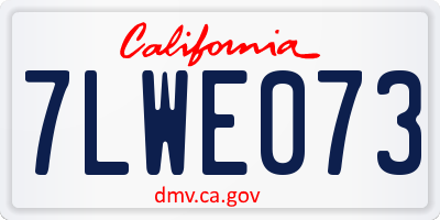 CA license plate 7LWE073