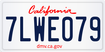 CA license plate 7LWE079