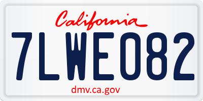 CA license plate 7LWE082