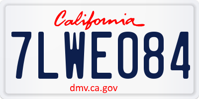 CA license plate 7LWE084