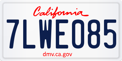 CA license plate 7LWE085