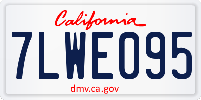 CA license plate 7LWE095