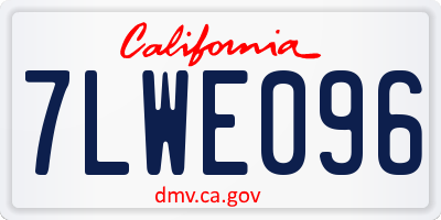CA license plate 7LWE096